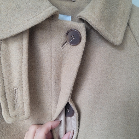 NWT Topshop Button Front Belted Longline Trench Coat Size XSmall (0-2) In Camel - Picture 7 of 16